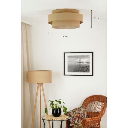 Brilagi - Plafoniera LED SPACE YUTE LED/12W/230V diametro 50 cm 3000K/4000K/6400K beige
