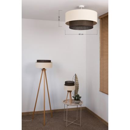 Brilagi - Plafoniera LED STILE BOHO 3xE27/15W/230V Ø 60 cm crema/marrone