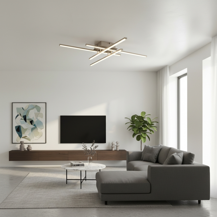 Brilagi - Plafoniera LED STRIPES LED/37W/230V 68x68 cm argento