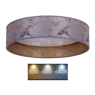 Brilagi - Plafoniera LED VELVET STAR LED/24W/230V d. 40 cm 3000K/4000K/6400K grigio/oro