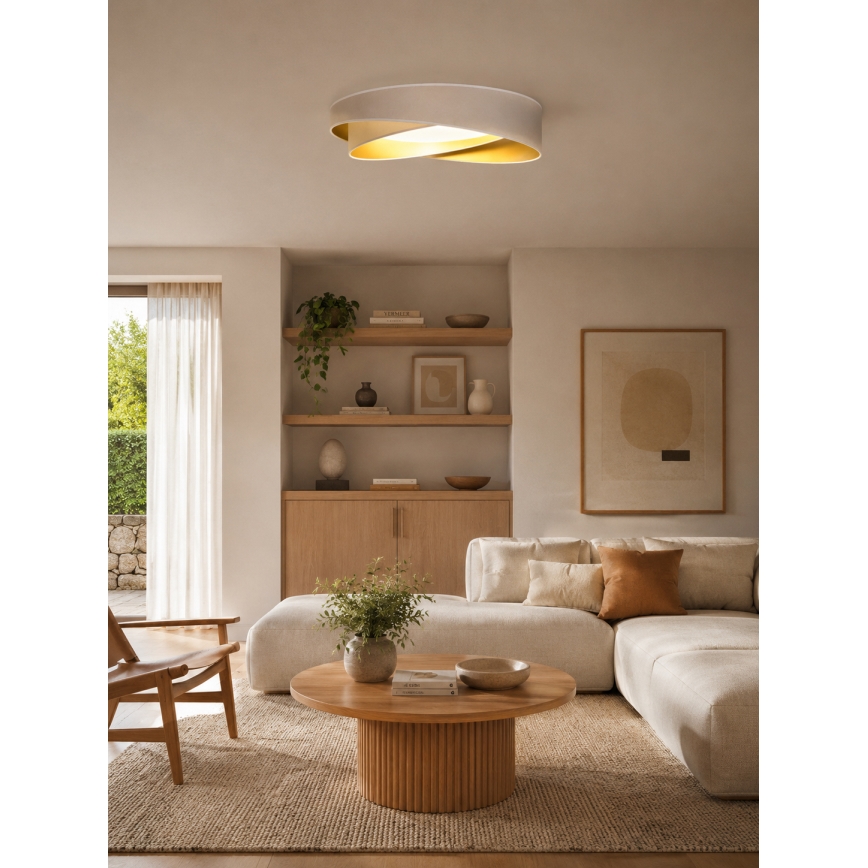 BRILAGI - Plafoniera LED VELVET TWIST LED/24W/230V 4000K Ø 55 cm bianco/oro