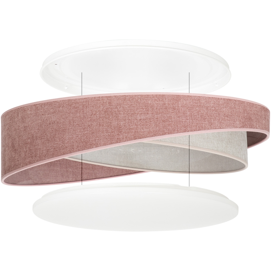 BRILAGI - Plafoniera LED VELVET TWIST LED/24W/230V 4000K Ø 55 cm rosa/crema