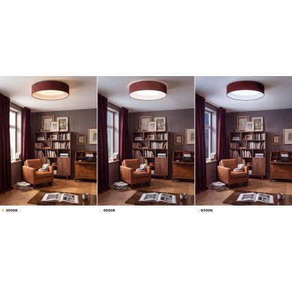 Brilagi - Lampada da soffitto LED VELVET VARI, 24W, 230V, 3000/4000/6500K, Ø 45 cm, bordeaux