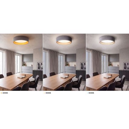 BRILAGI - Plafoniera LED VELVET VARI, 24W/230V, 3000/4000/6500K, Ø 45 cm, grigio/oro