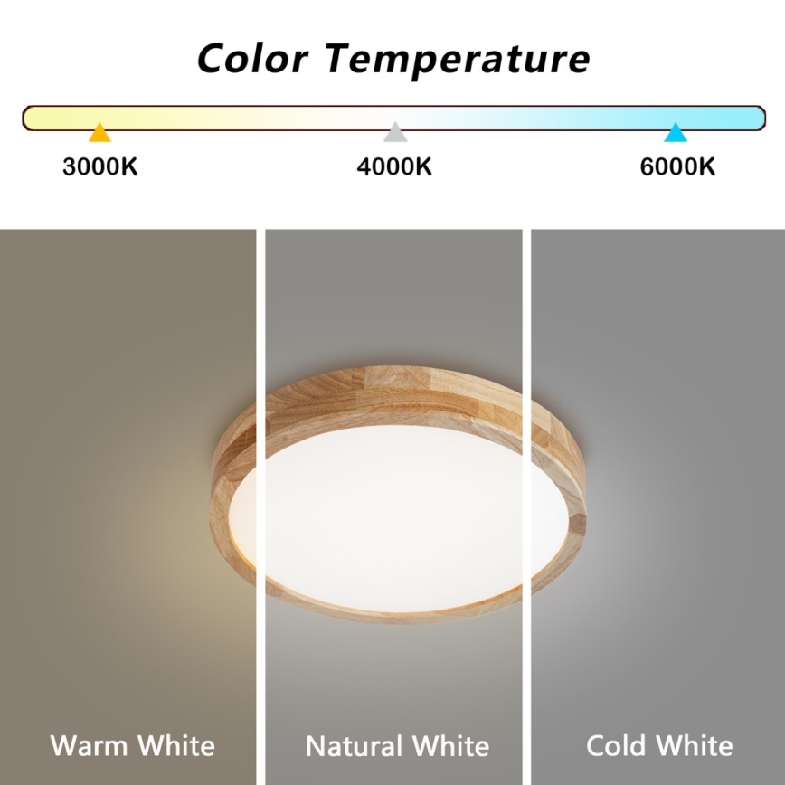 Brilagi - Plafoniera LED WOODLINE LED/24W/230V 3000/4000/6000K rovere Ø 30 cm
