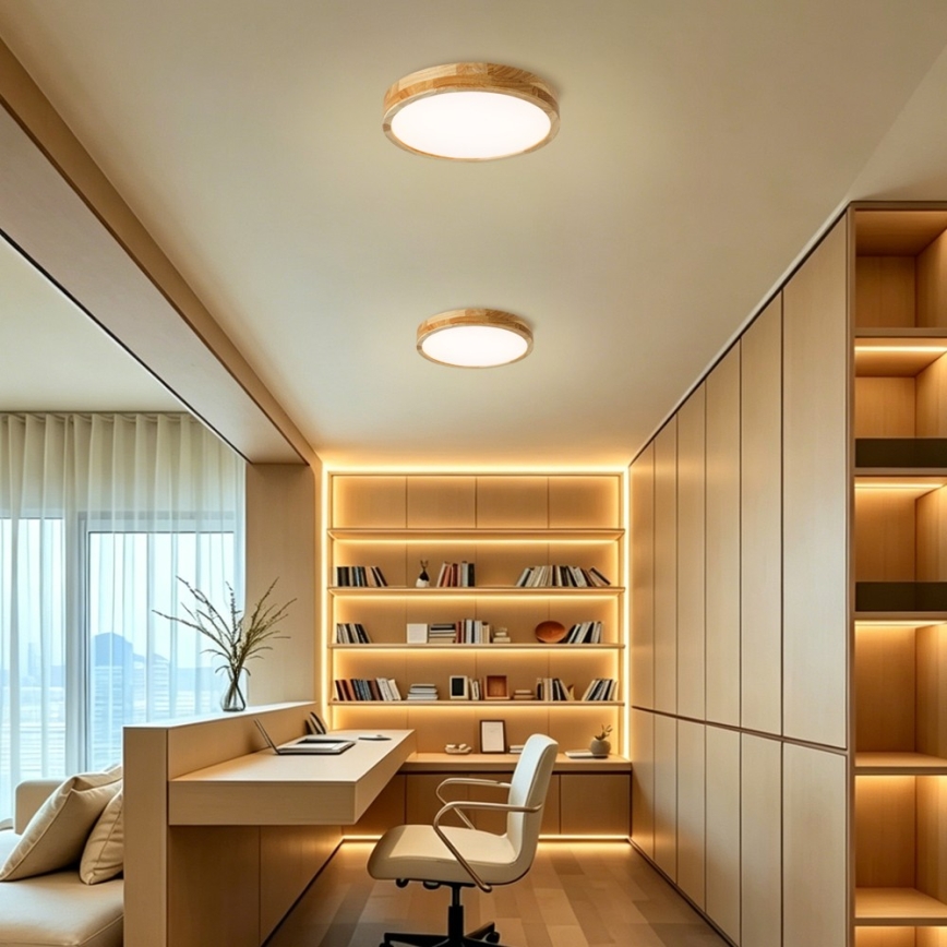 Brilagi - Plafoniera LED WOODLINE LED/24W/230V 3000/4000/6000K rovere Ø 30 cm