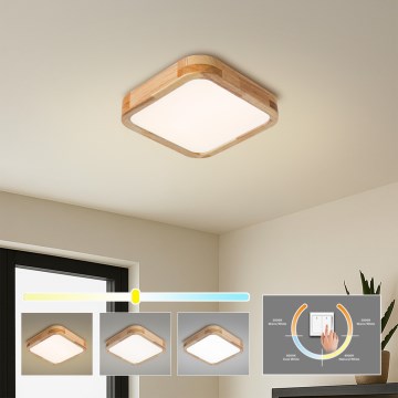 Brilagi - Plafoniera LED WOODLINE SQUARE LED/32W/230V 3000/4000/6000K rovere 30x30 cm