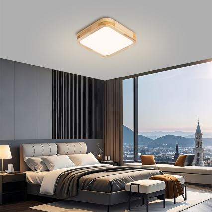 Brilagi - Plafoniera LED WOODLINE SQUARE LED/32W/230V 3000/4000/6000K rovere 30x30 cm