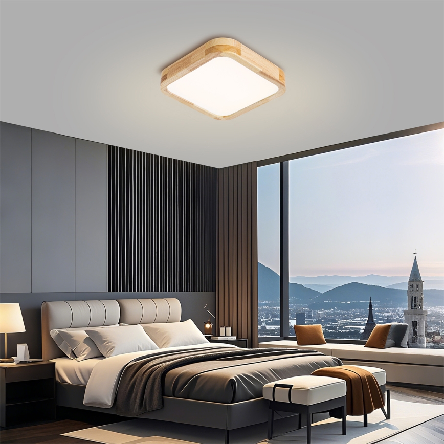 Brilagi - Plafoniera LED WOODLINE SQUARE LED/32W/230V 3000/4000/6000K rovere 30x30 cm