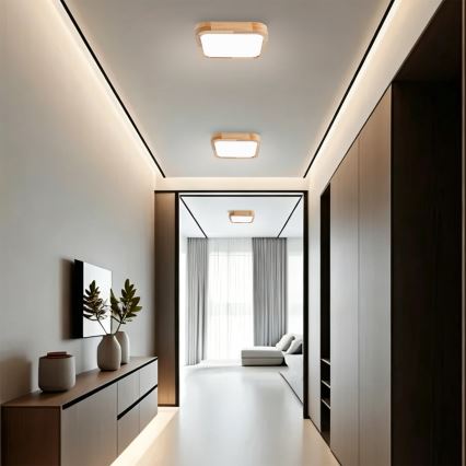 Brilagi - Plafoniera LED WOODLINE SQUARE LED/32W/230V 3000/4000/6000K rovere 30x30 cm