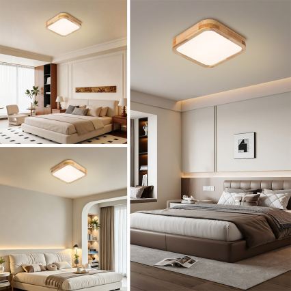 Brilagi - Plafoniera LED WOODLINE SQUARE LED/32W/230V 3000/4000/6000K rovere 30x30 cm