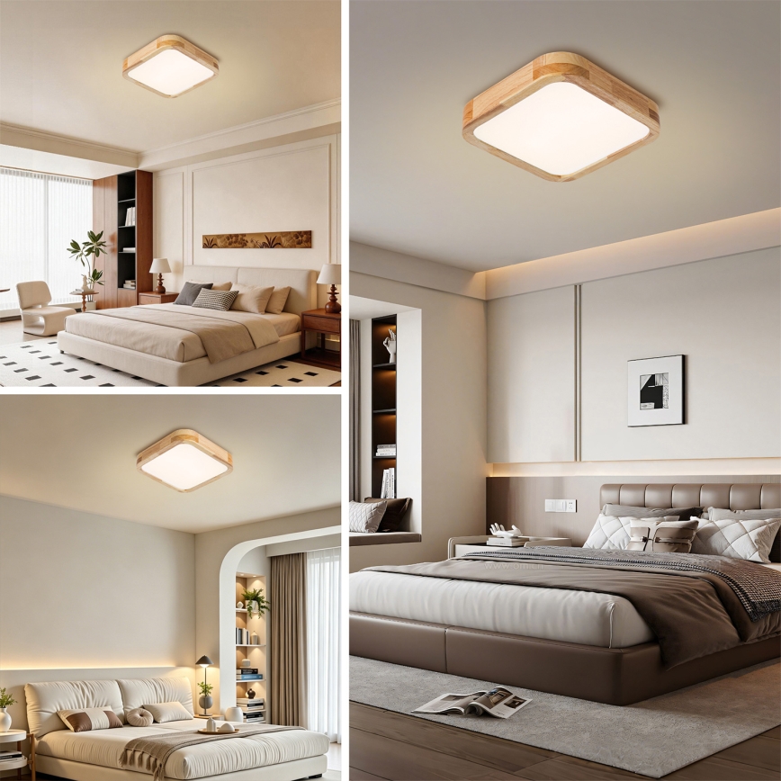Brilagi - Plafoniera LED WOODLINE SQUARE LED/32W/230V 3000/4000/6000K rovere 30x30 cm