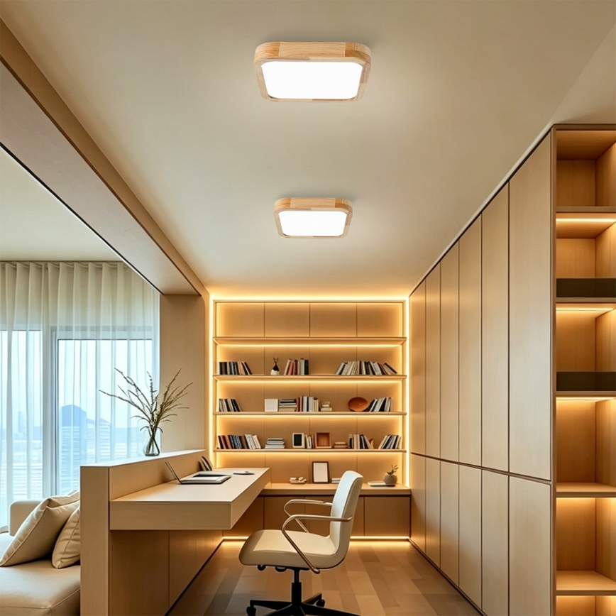 Brilagi - Plafoniera LED WOODLINE SQUARE LED/32W/230V 3000/4000/6000K rovere 30x30 cm