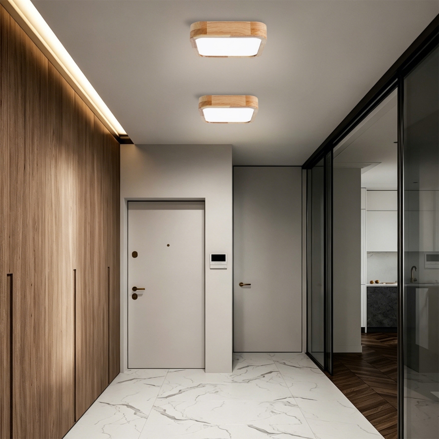 Brilagi - Plafoniera LED WOODLINE SQUARE LED/32W/230V 3000/4000/6000K rovere 30x30 cm