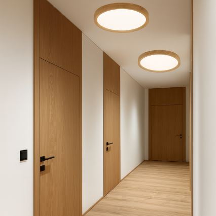 Brilagi - Plafoniera LED WOODROUND LED/30W/230V 3000/4000/6000K Ø 40 cm in legno CRI 90