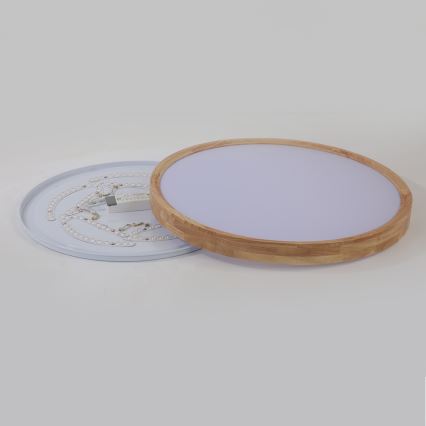 Brilagi - plafoniera LED WOODROUND LED/40W/230V 3000/4000/6000K Ø 60 cm in legno CRI 90
