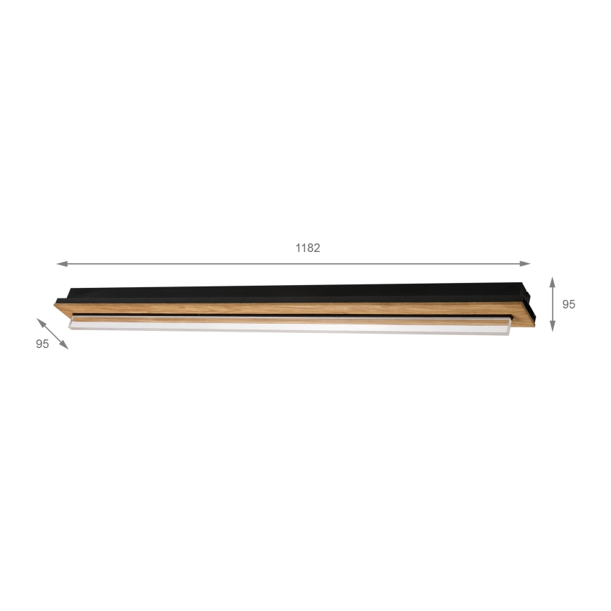 Brilagi - Plafoniera LED WOODY FLAT LED/25W/230V 118 cm rovere/nero