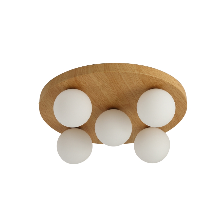 Brilagi - Plafoniera LUND WOOD 5xG9/9W/230V Ø 40 cm legno