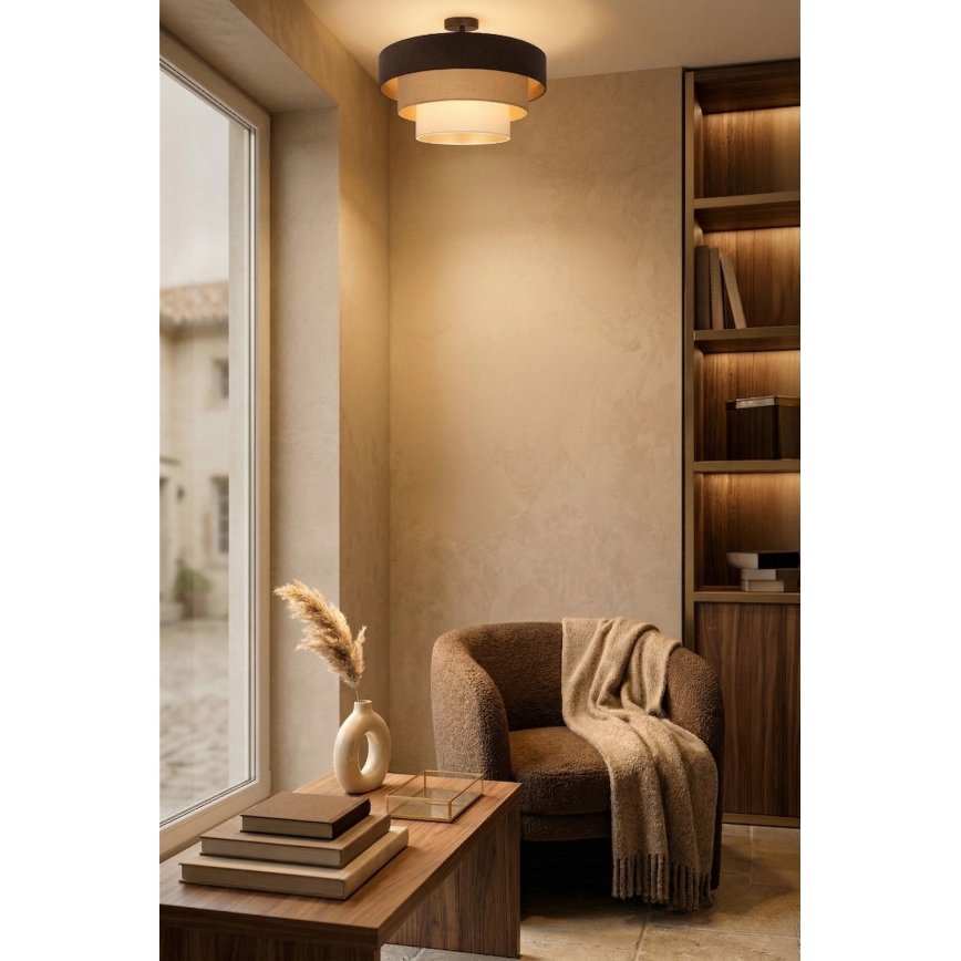 Brilagi - Plafoniera LUNETA 1xE27/60W/230V Ø 40 cm marrone/beige/crema