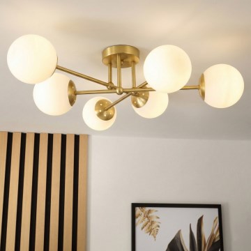 Brilagi - Plafoniera MALIVA 6xE14/15W/230V dorata/bianca