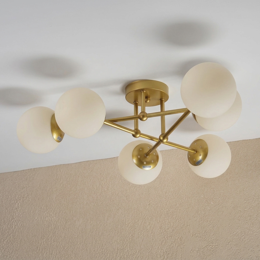 Brilagi - Plafoniera MALIVA 6xE14/15W/230V dorata/bianca