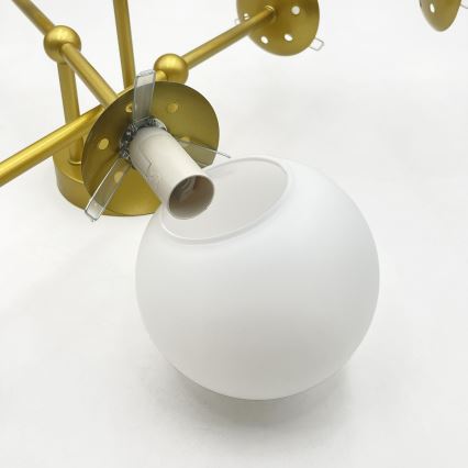 Brilagi - Plafoniera MALIVA 6xE14/15W/230V dorata/bianca