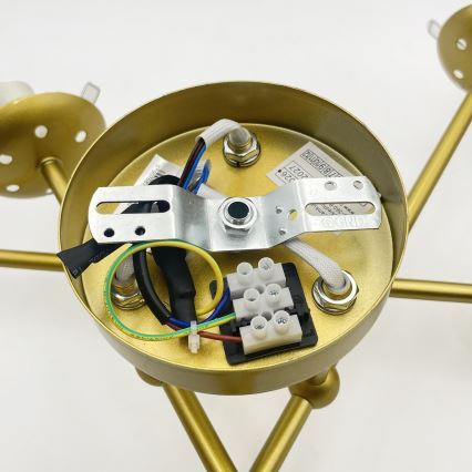 Brilagi - Plafoniera MALIVA 6xE14/15W/230V dorata/bianca