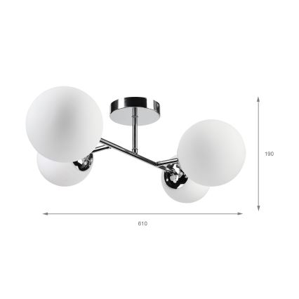 Brilagi - Plafoniera MALONY 4xE14/20W/230V cromo lucido