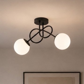Brilagi - Plafoniera MILO 2xE27/60W/230V nera