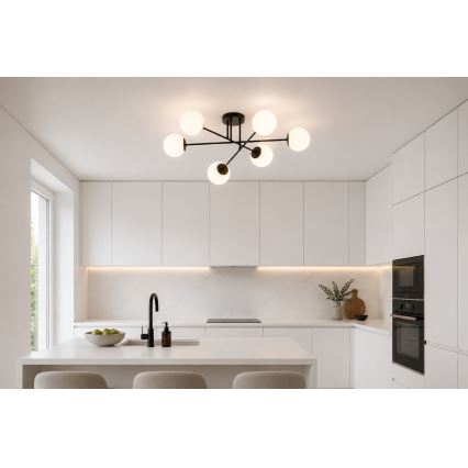 Brilagi - Plafoniera MILO 6xE27/60W/230V nera