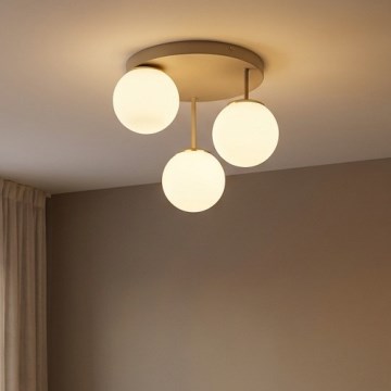 Brilagi - Plafoniera MILO ECRU 3xE27/60W/230V beige/oro
