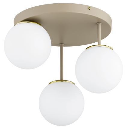 Brilagi - Plafoniera MILO ECRU 3xE27/60W/230V beige/oro