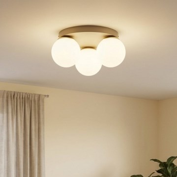 Brilagi - Plafoniera MILO ECRU 3xE27/60W/230V Ø 35 cm beige/oro