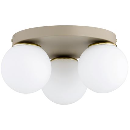 Brilagi - Plafoniera MILO ECRU 3xE27/60W/230V Ø 35 cm beige/oro