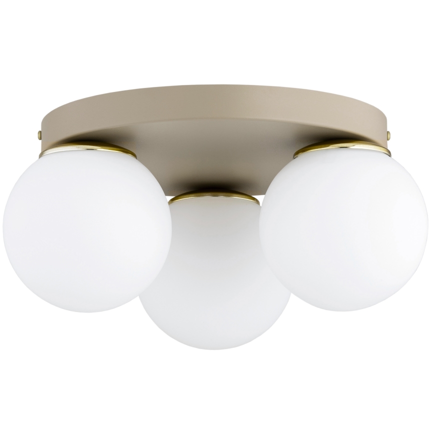 Brilagi - Plafoniera MILO ECRU 3xE27/60W/230V Ø 35 cm beige/oro