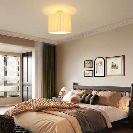 Brilagi - Plafoniera NORDIC WAVE 1xE27/15W/230V Ø 32 cm in lino/bianco