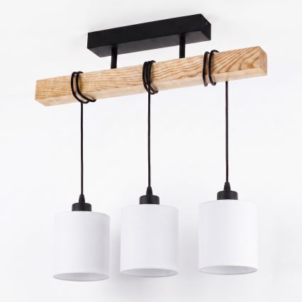 Brilagi - Plafoniera NUBILA 3xE27/60W/230V pino/bianco