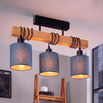 Brilagi - Plafoniera NUBILA 3xE27/60W/230V pino/blu scuro