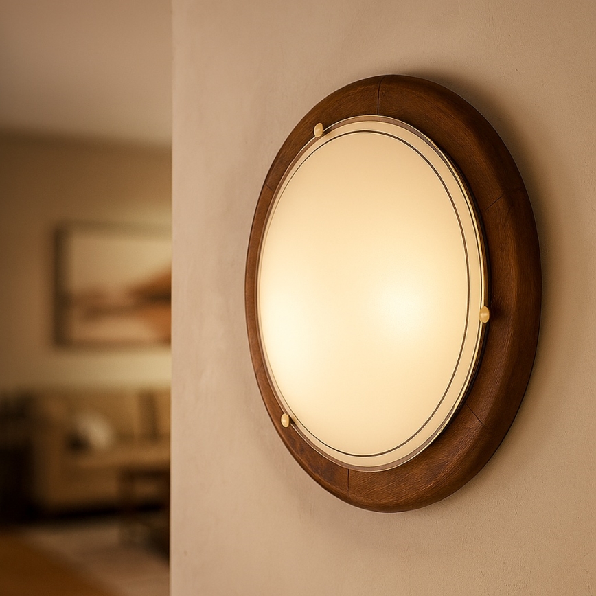 Brilagi - Plafoniera ORBIS 1xE27/60W/230V Ø 30 cm finitura pino