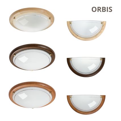Brilagi - Plafoniera ORBIS 2x E27/60W/230V Ø 38 cm pino