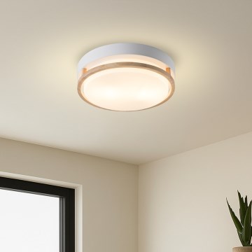 Brilagi - Plafoniera ORINO 2xE27/40W/230V Ø 27 cm bianco/rovere