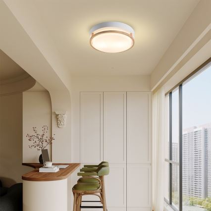 Brilagi - Plafoniera ORINO 2xE27/40W/230V Ø 27 cm bianco/rovere