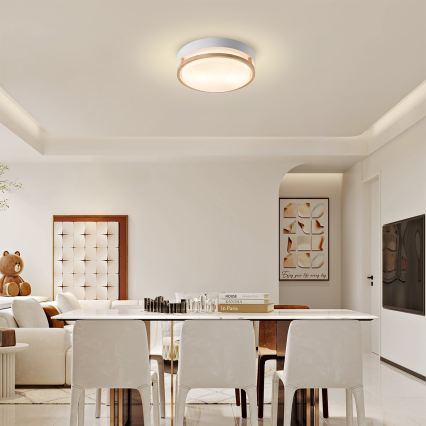 Brilagi - Plafoniera ORINO 2xE27/40W/230V Ø 27 cm bianco/rovere