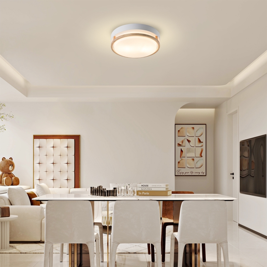 Brilagi - Plafoniera ORINO 2xE27/40W/230V Ø 27 cm bianco/rovere