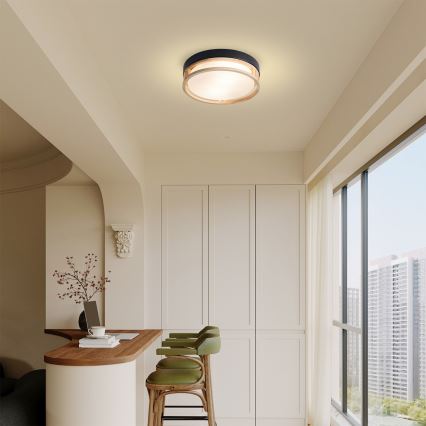 Brilagi - Plafoniera ORINO 2xE27/40W/230V Ø 27 cm nero/rovere