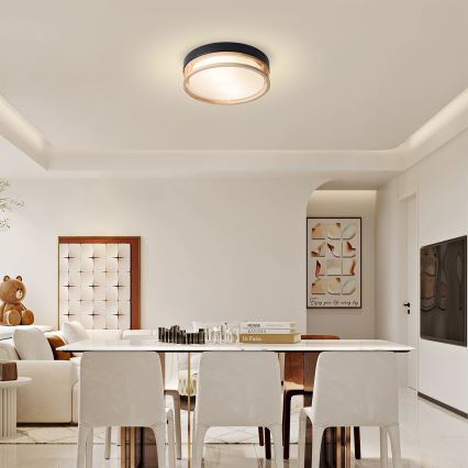 Brilagi - Plafoniera ORINO 2xE27/40W/230V Ø 27 cm nero/rovere