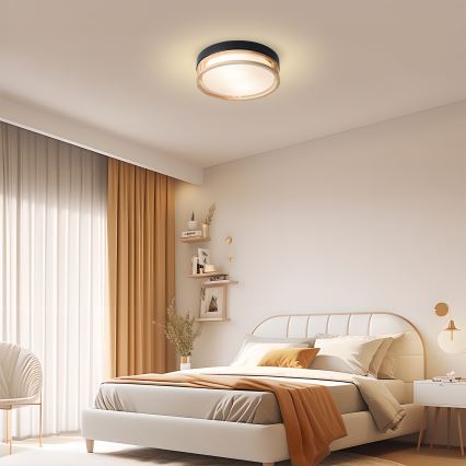 Brilagi - Plafoniera ORINO 2xE27/40W/230V Ø 27 cm nero/rovere