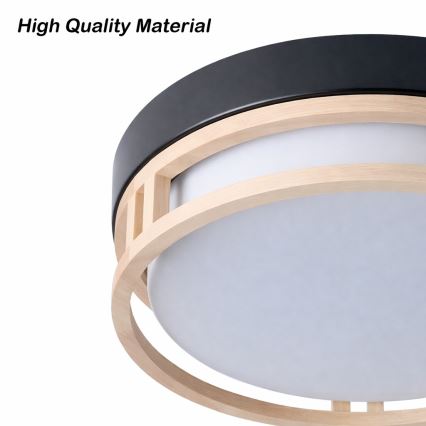 Brilagi - Plafoniera ORINO 2xE27/40W/230V Ø 27 cm nero/rovere