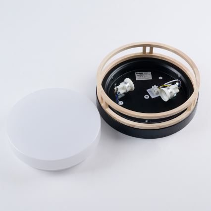 Brilagi - Plafoniera ORINO 2xE27/40W/230V Ø 27 cm nero/rovere
