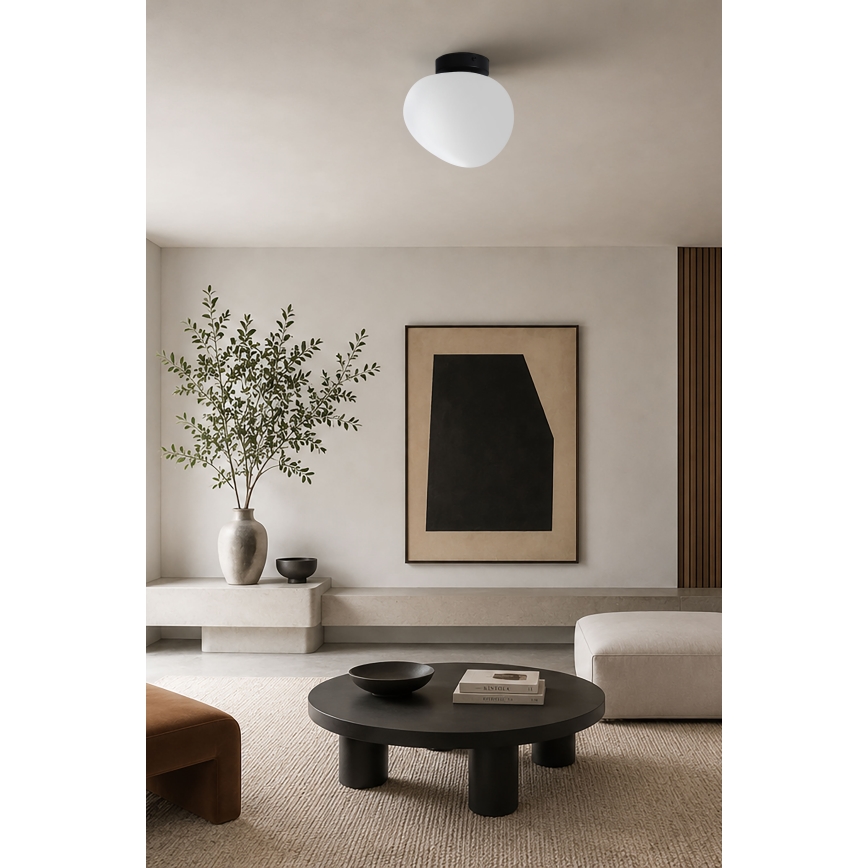 BRILAGI - Plafoniera PEBBLES 1xE27/40W/230V Ø 20 cm nera
